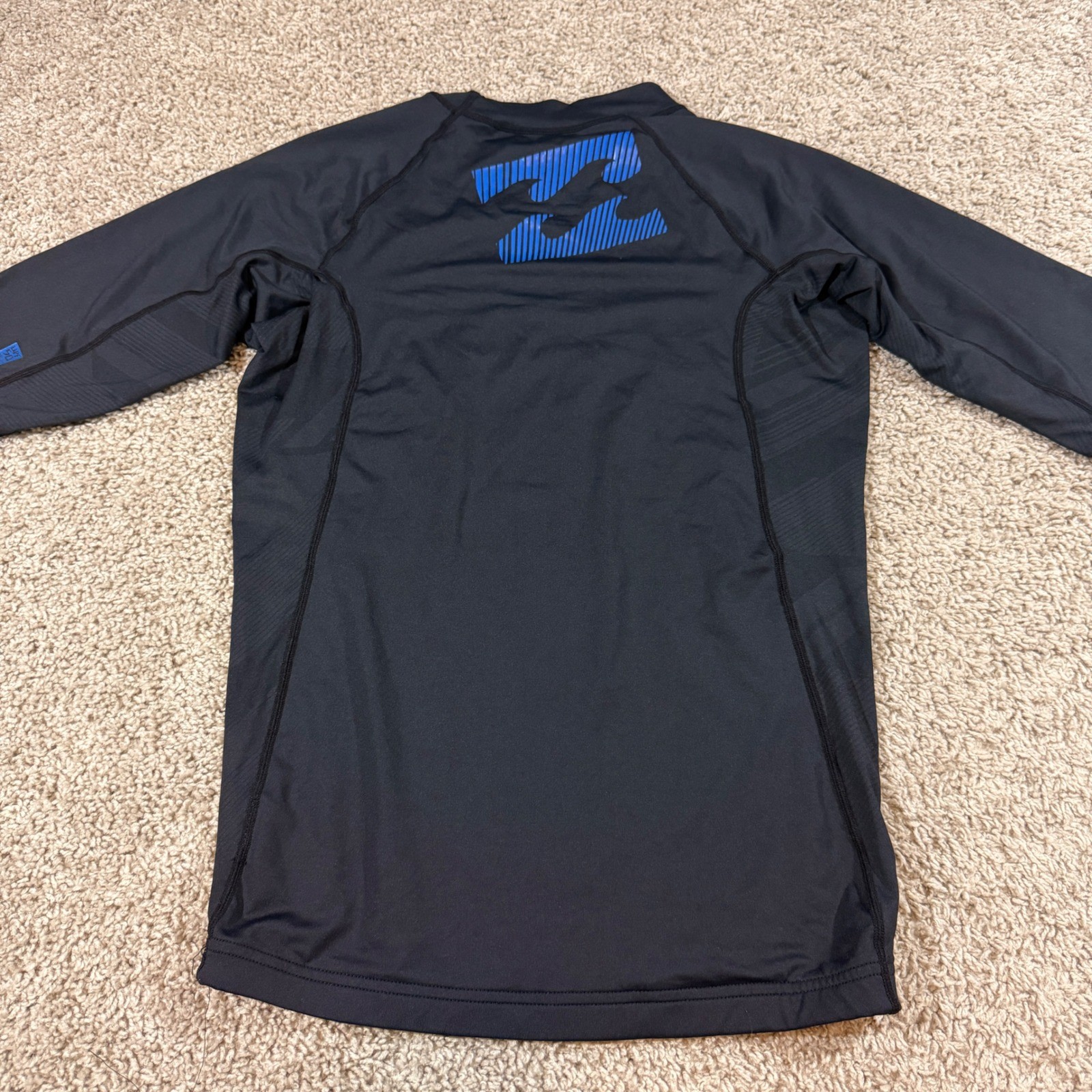 Billabong Rash Guard Mens XL Black Blue Short Sleeve UPF 50 Excellent MWLYARES