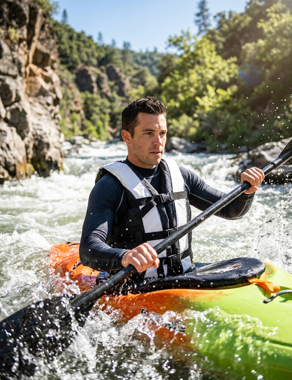 Hardcore life jacket paddle vest; Coast Guard approved Type III PFD life vest fl