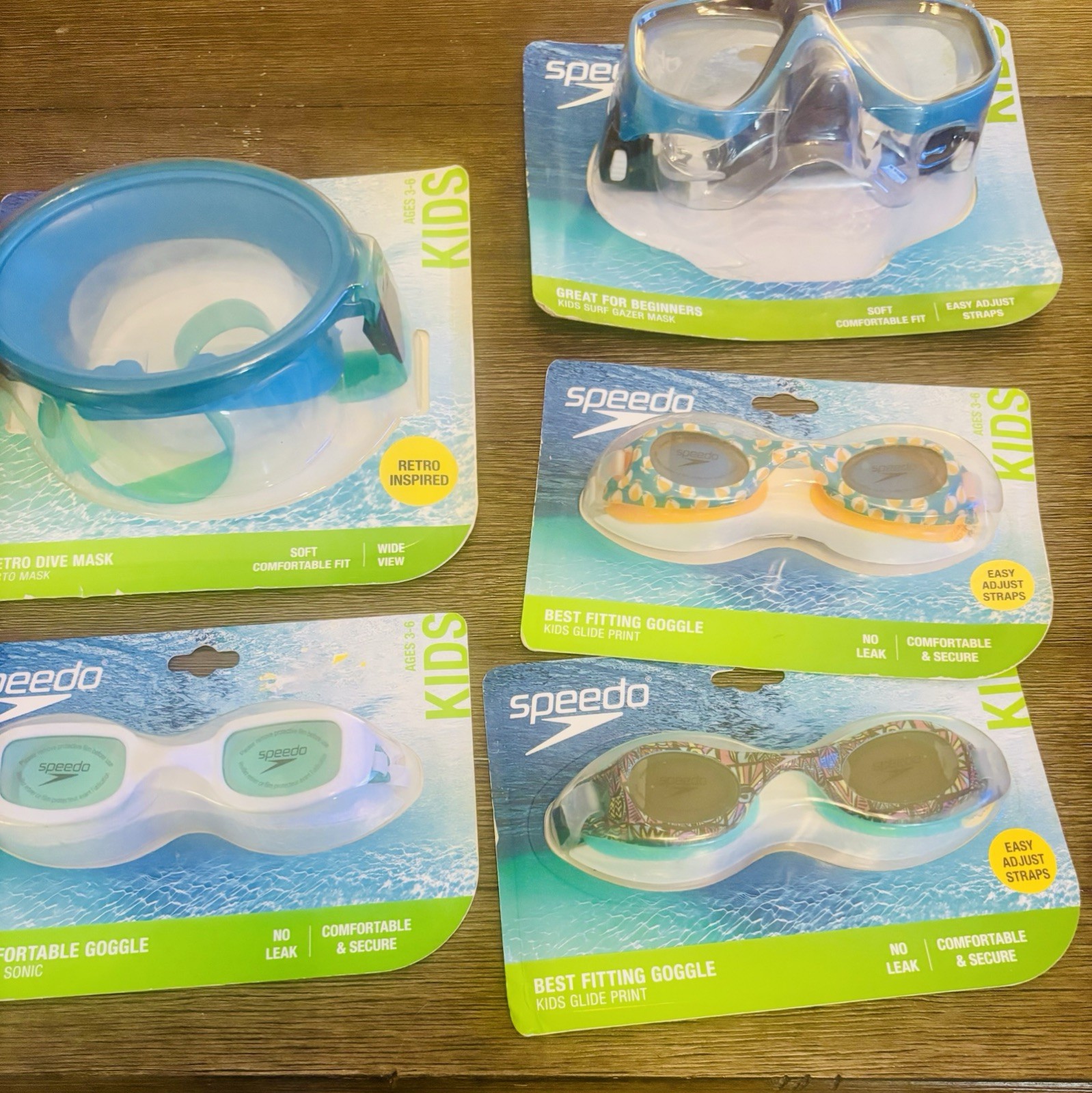 Speedo Swimming Googles Bundle. Various Sizes Lot All new Child Googles Multiple