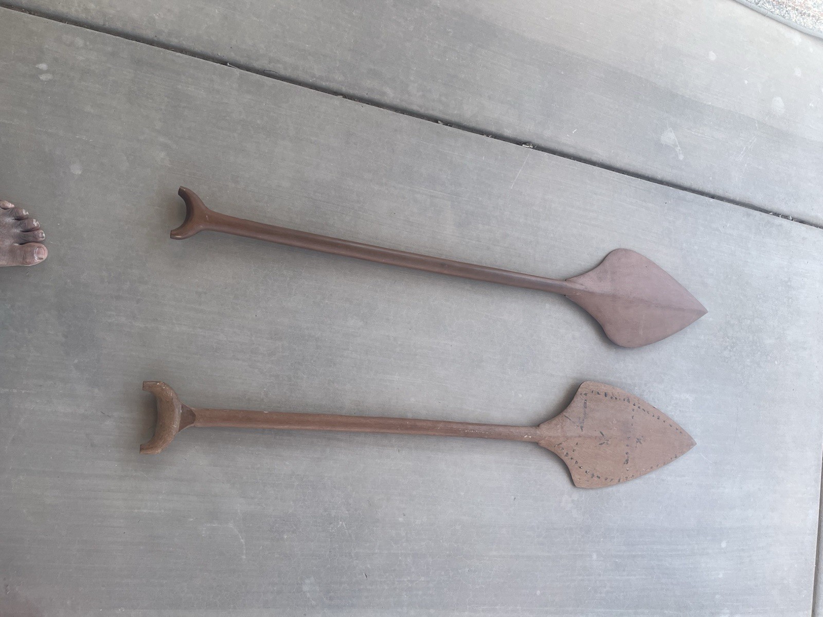 Two Yononomi Canoe paddles museum pieces the condition is excellent 47 X 9 1/2