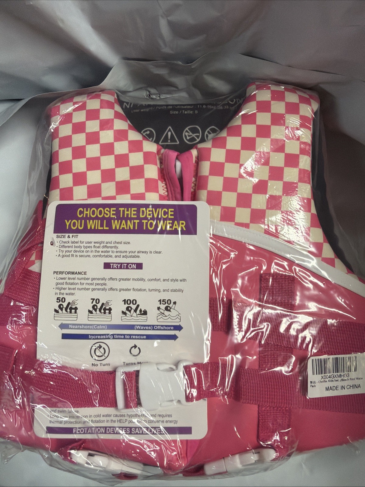 Chriffer Kids Swim Vest for 30- 50 Pounds Girls, Easy On/Off Zipper….
