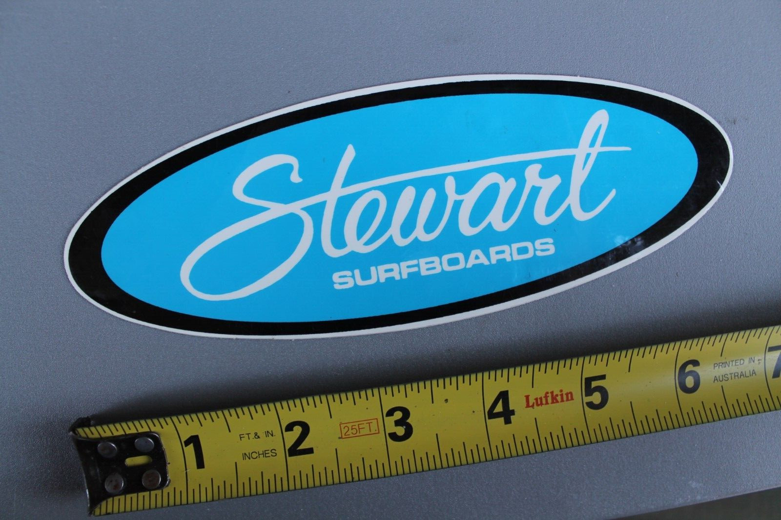 Stewart Surfboards Black White Blue Oval Original V65B Vintage Surfing STICKER