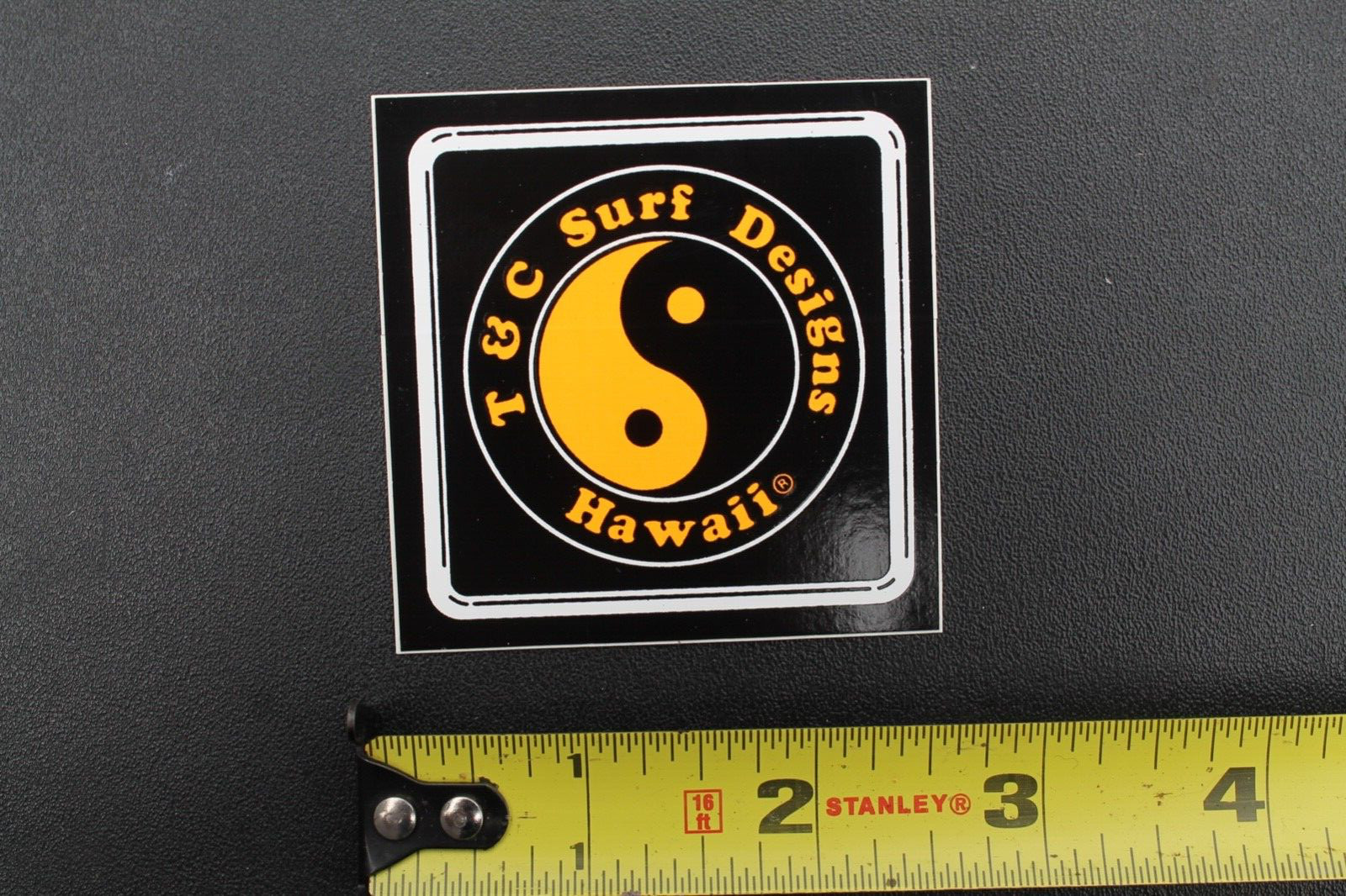 T&C Town & Country Surfboards 80’s Neon Orange Black OG Hawaii Surfing STICKER