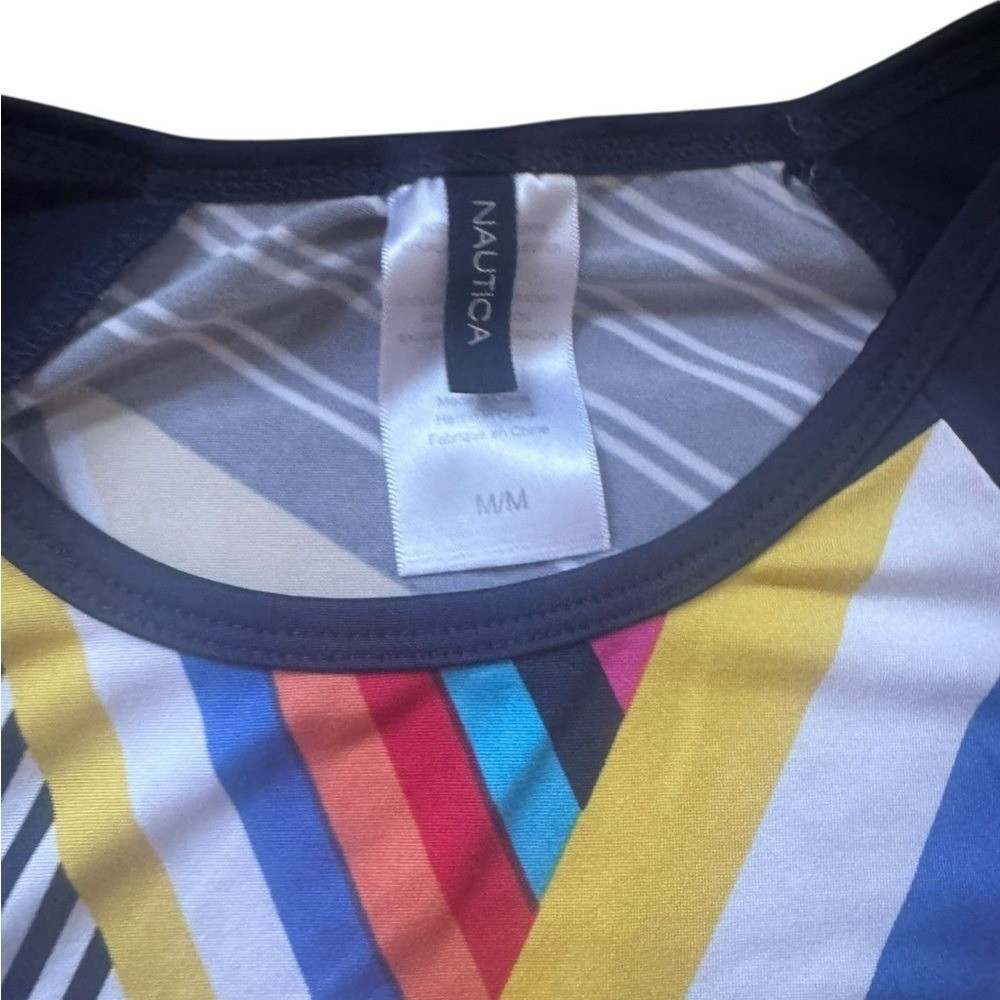 Nautica Women’s Vibrant Striped Long Sleeve Rashguard Tee