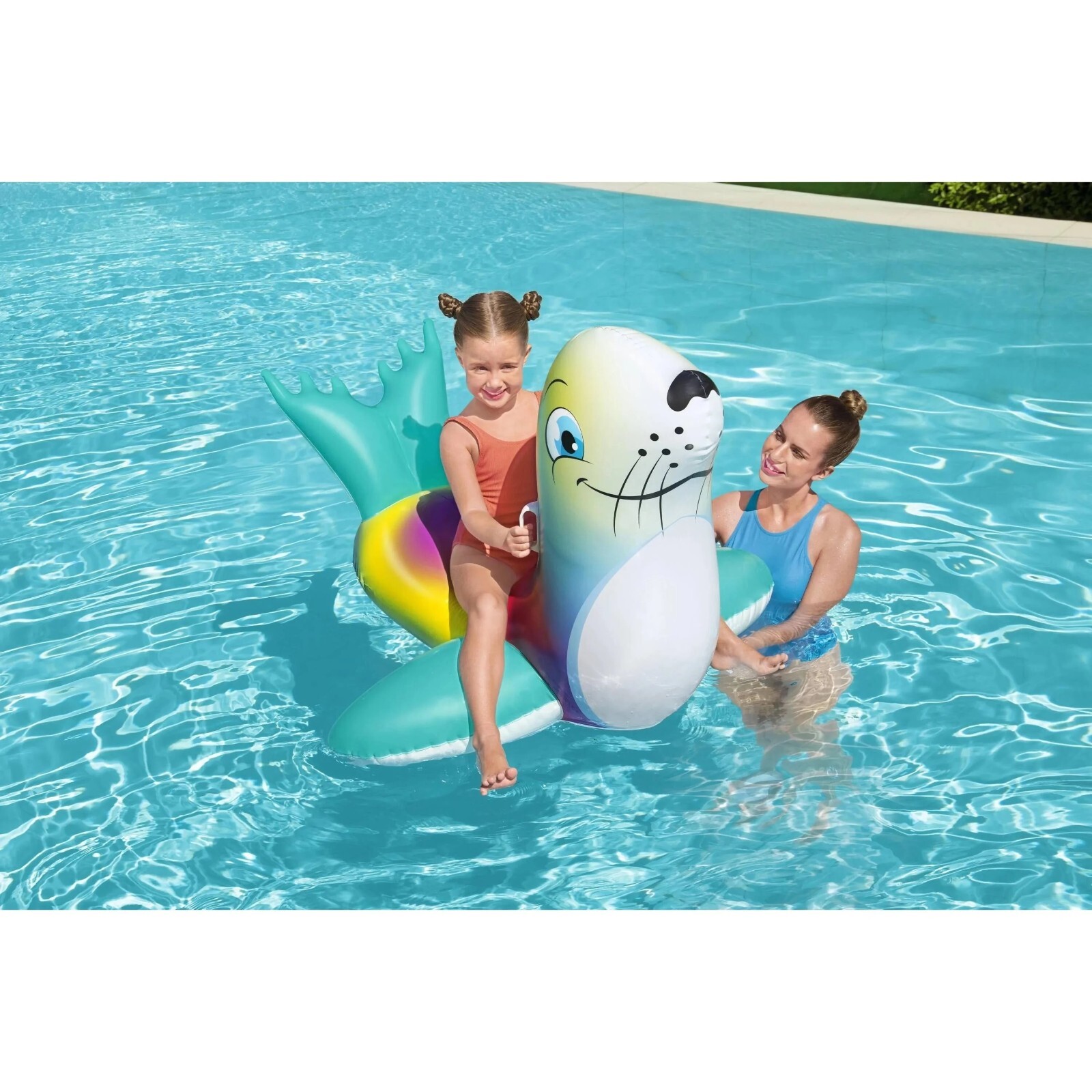 Bestway H2O Go! Flash N’ Splash Kids Seal Ride-On Inflatable Pool Float #4914
