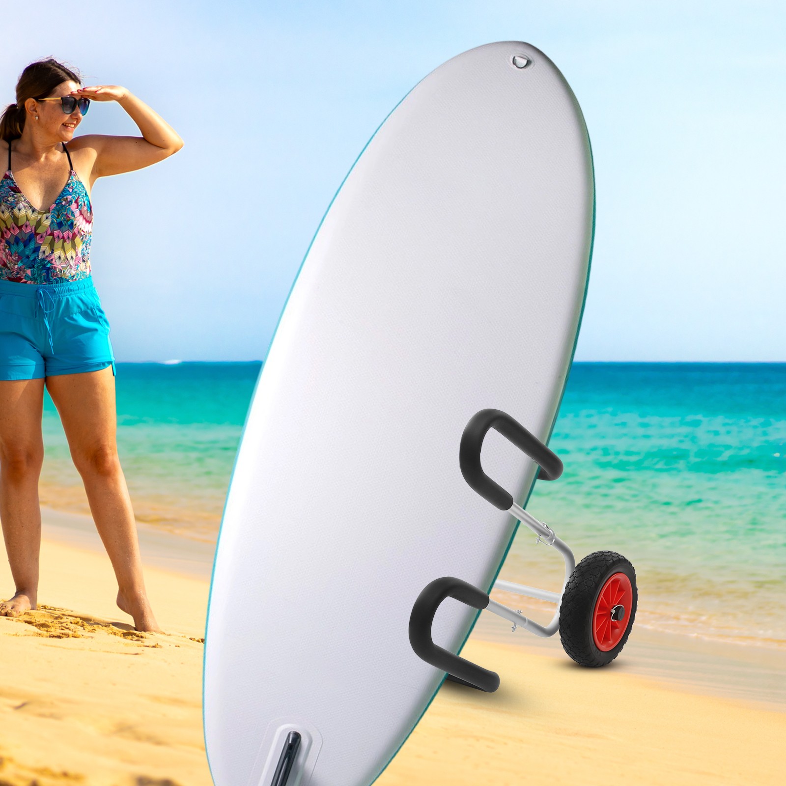 Stand Up Paddle Surfboard Trolley Carrier for 2 SUPs Kayak Transport Trolley