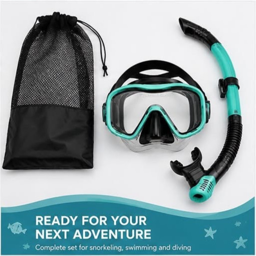Adult Snorkeling Mask Set Anti Fog Tempered Glass Scuba Diving Goggles