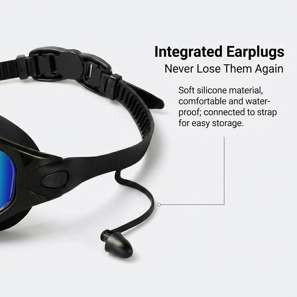 2 Pack Anti Fog Leak Proof Swim Goggles for Adults with Ear Plugs