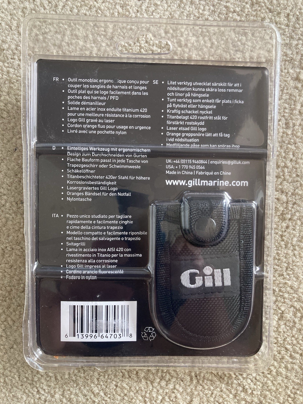 New in Pkg: GILL Brand Harness Rescue Tool MT005 Sailing Climbing