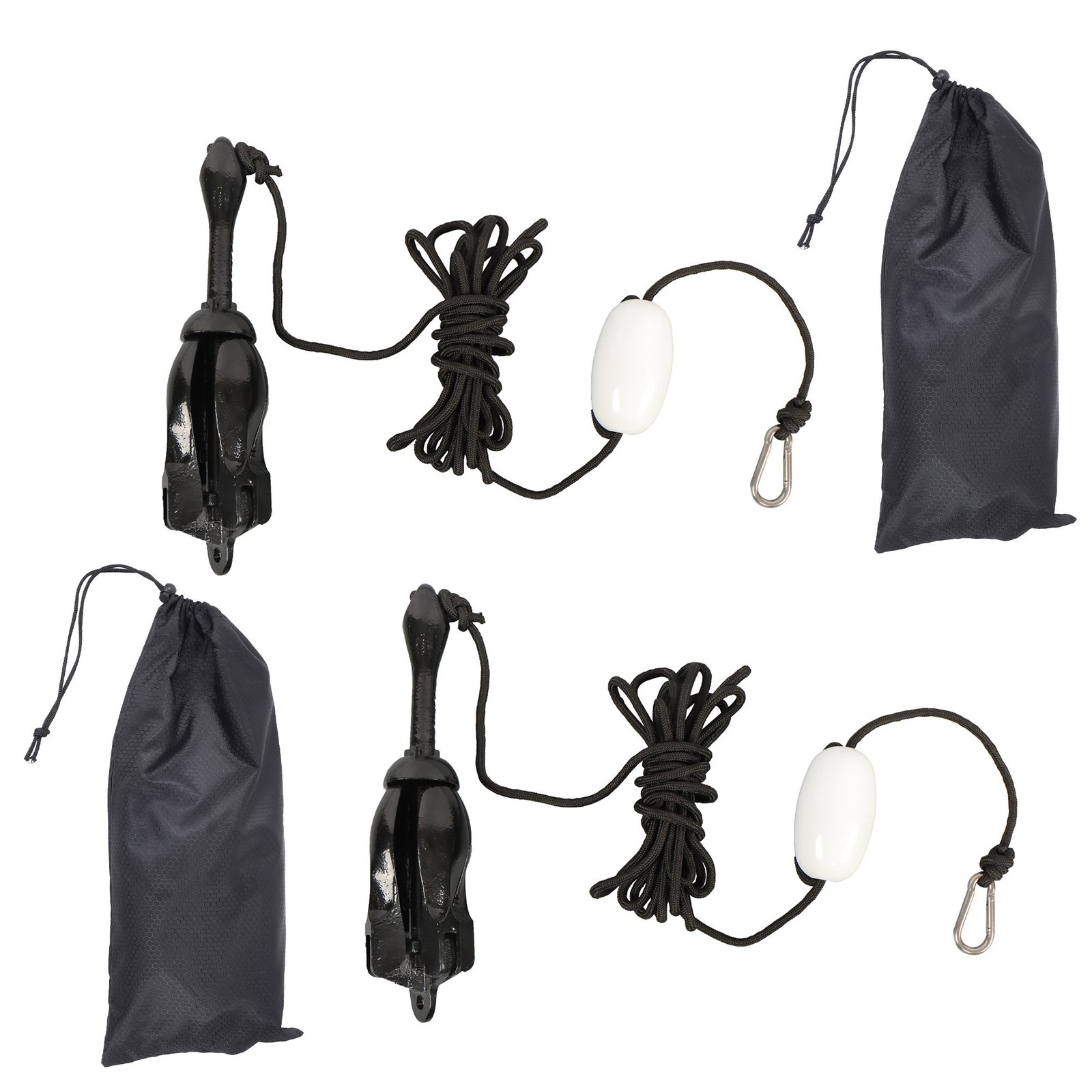 (2) Portable Marine Kayak Folding Anchor Kit Canoe Raft Boat Jet Ski 26.2ft Rope