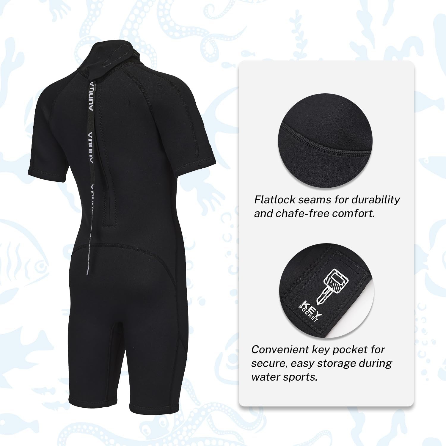 Flexible 3mm Youth Wetsuit – Comfort & Safety for Diving, Surfing & Swimming