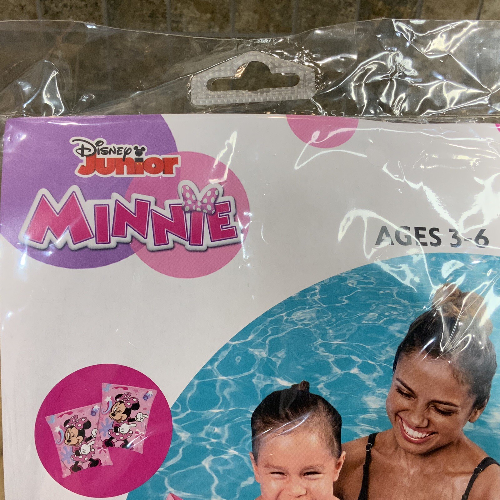 Disney Jr Minnie Mouse Inflatable Arm Bands Floaties Swim Pool Water Age 3-6 NEW