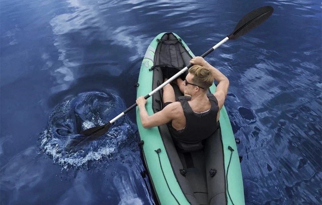 Hydro Force Inflatable Kayak Set | Includes Seat, Paddle, Hand Pump, Storage Bag