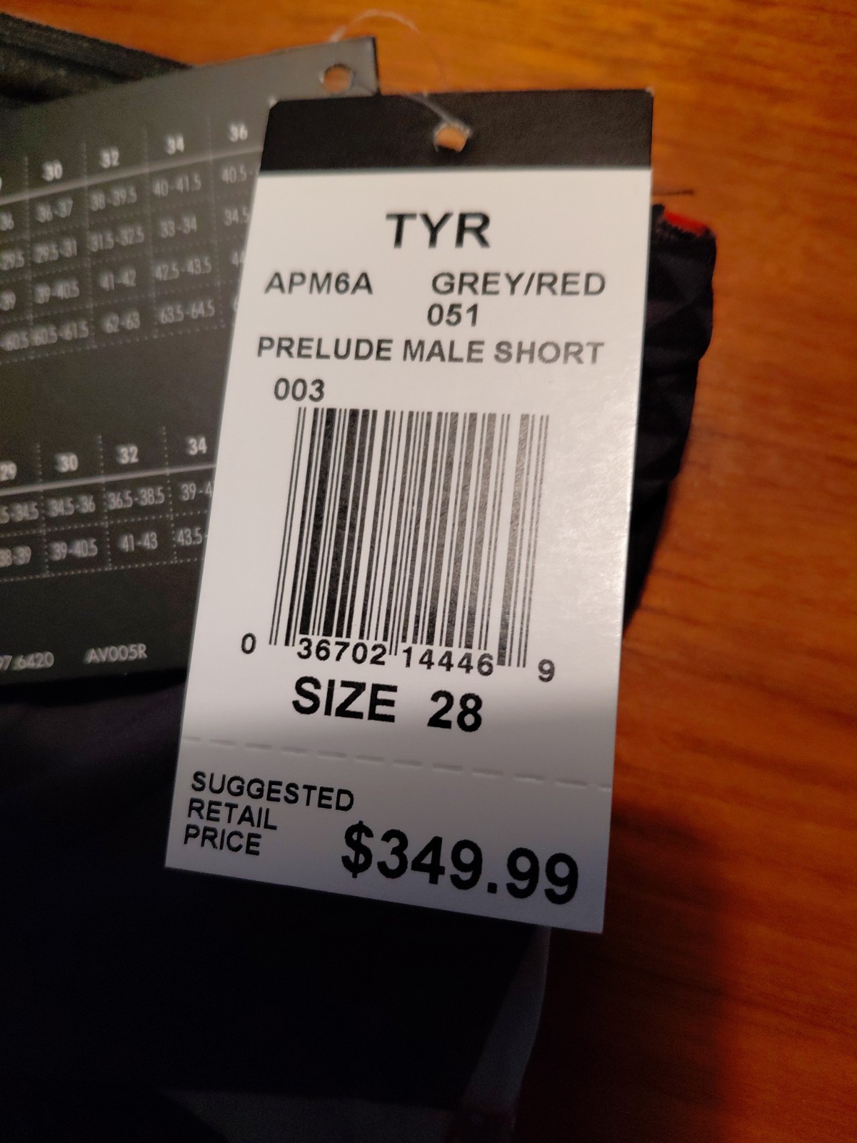 TYR Prelude Male Short Competitive Jammer Grey/Red Mens Size 28