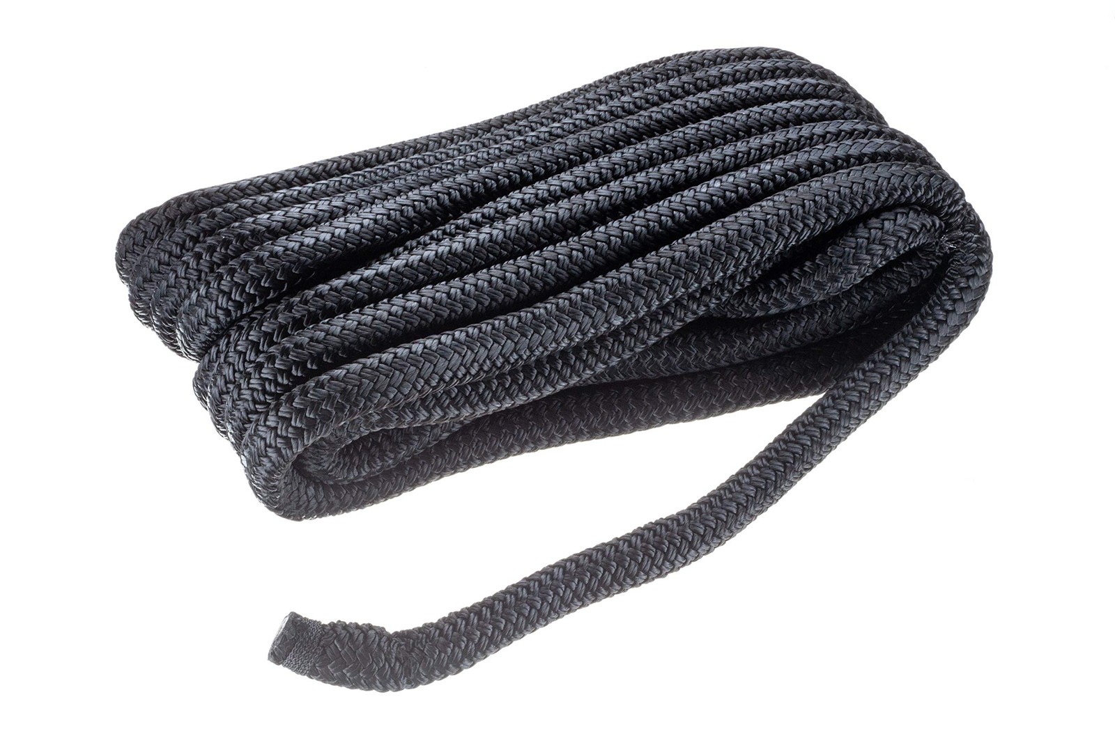 Seachoice 34 Inch x 35 Foot Black Double Braid Dock Line with Eye Splice