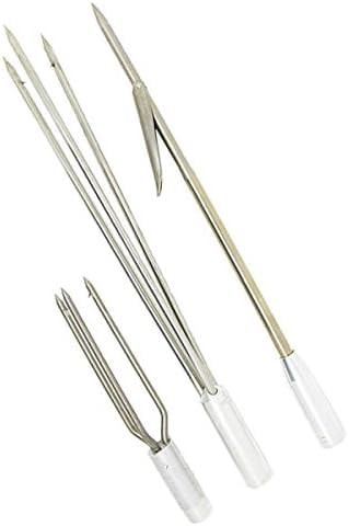 5′ (-Piece) Fiberglass Travel Pole Spear, 3 Speartip Set (12″ Paralyzer, Sing…