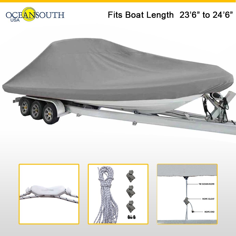 Oceansouth Boat Cover for Ribs fitted with T-Top and Centre Console 23’6″ – 24’6