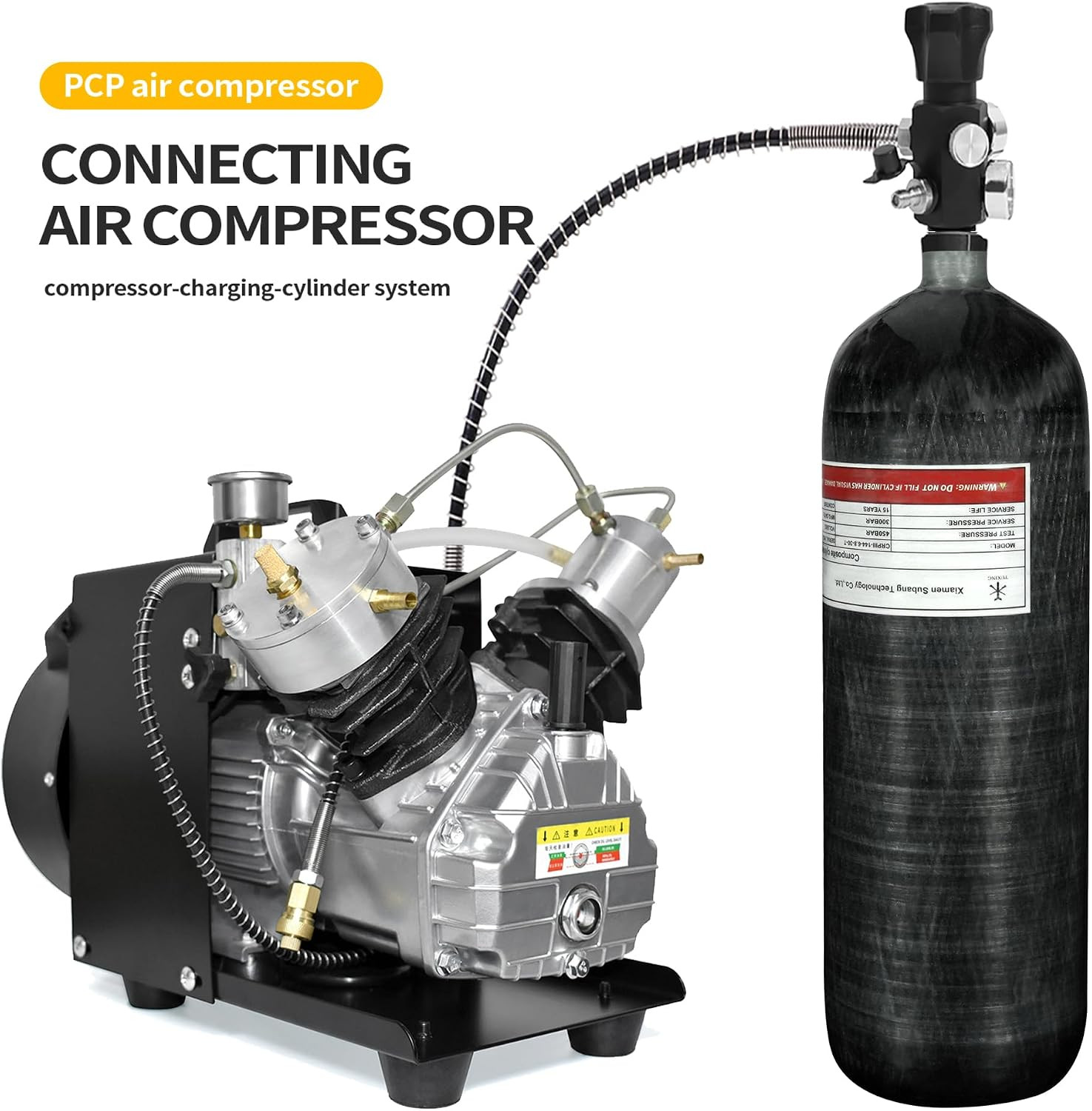 4500Psi Carbon Fiber Scuba Tank(Not DOT)6.8L 414Cu in 6800CC High Pressure Compo