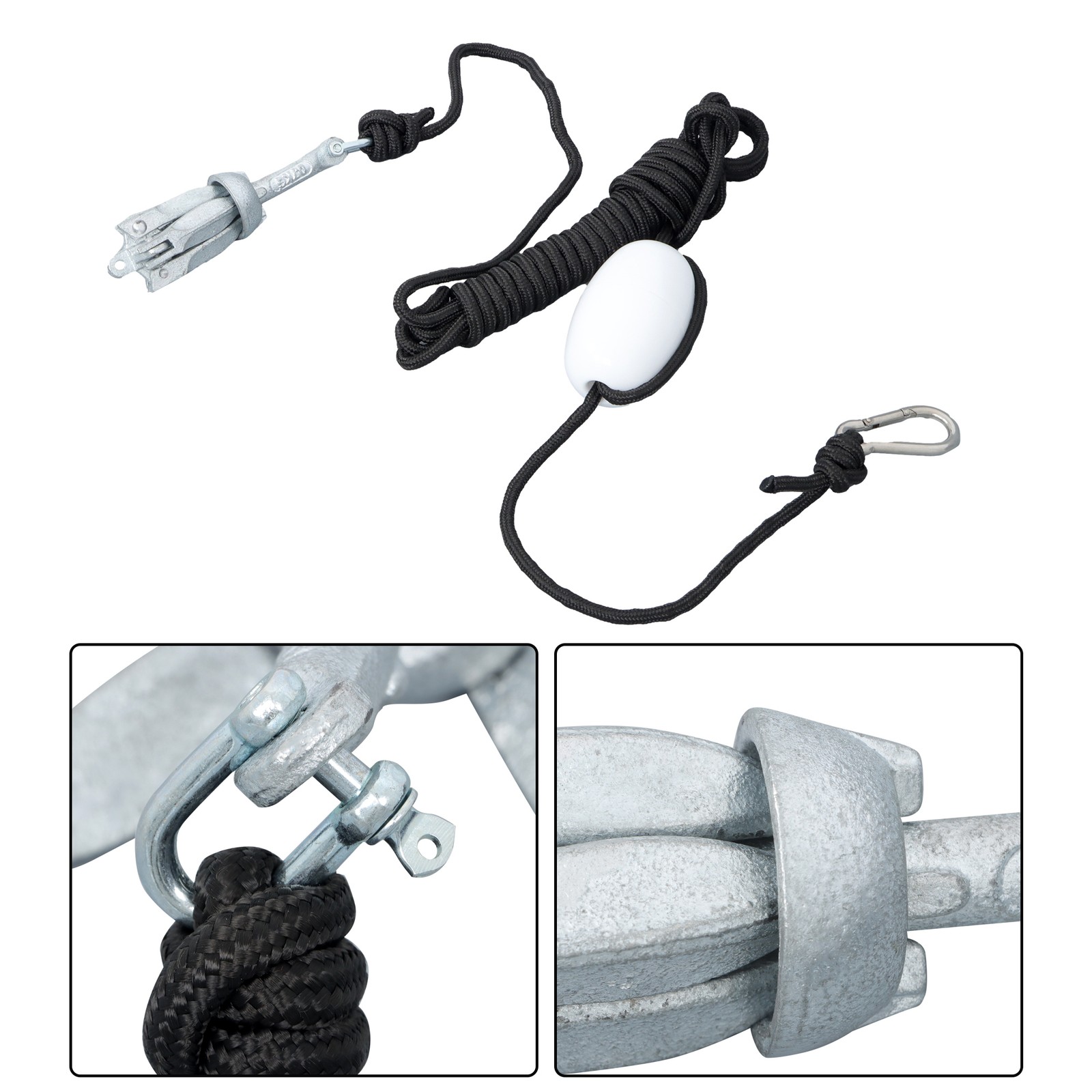 Marine Complete Folding Anchor Kit 24 ft Rope Buoy Kayak PWC Canoe Jet Ski
