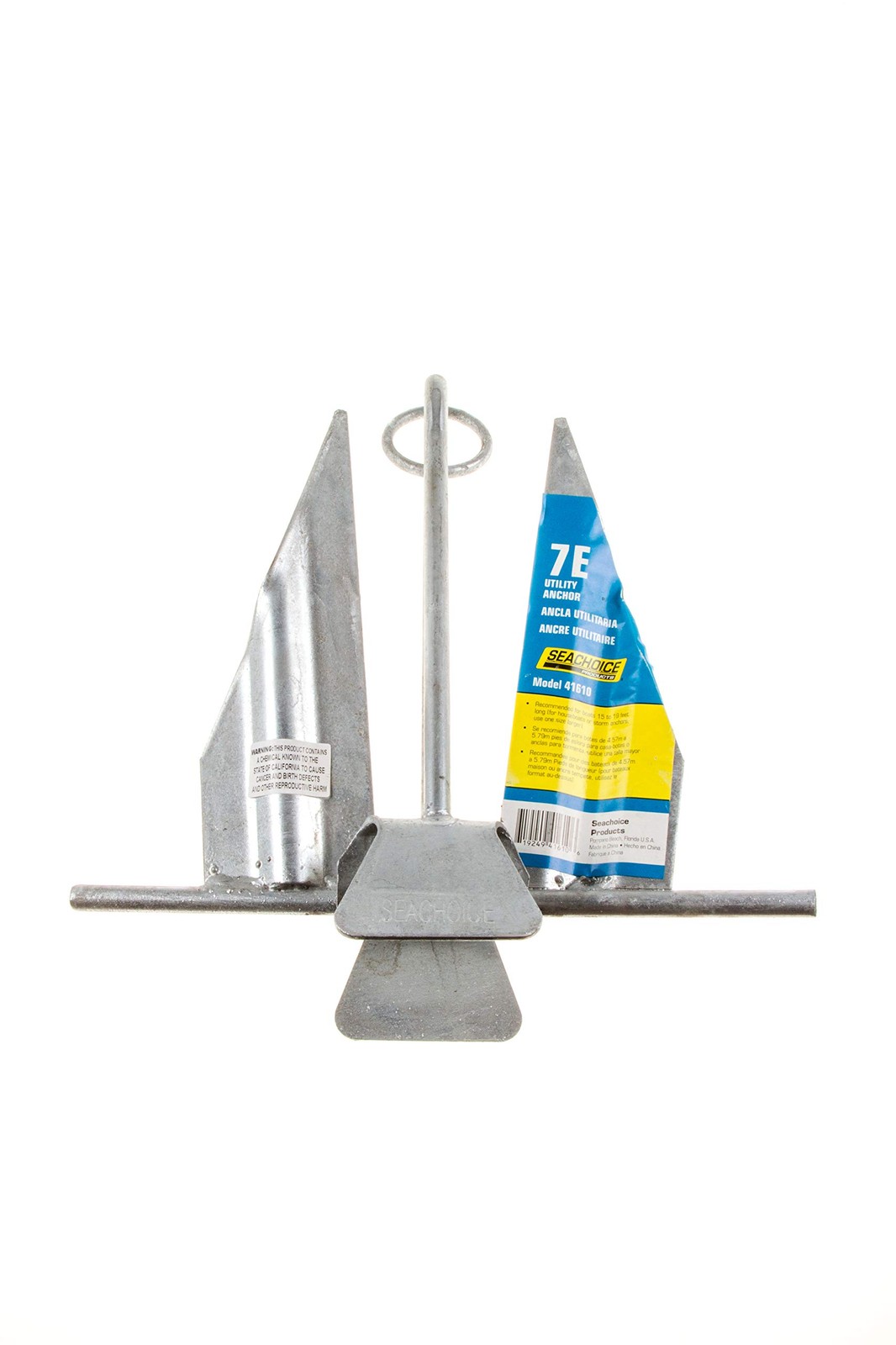 Utility Fluke Style Boat Marine Utility Anchor Galvanized Seachoice 7E 41610