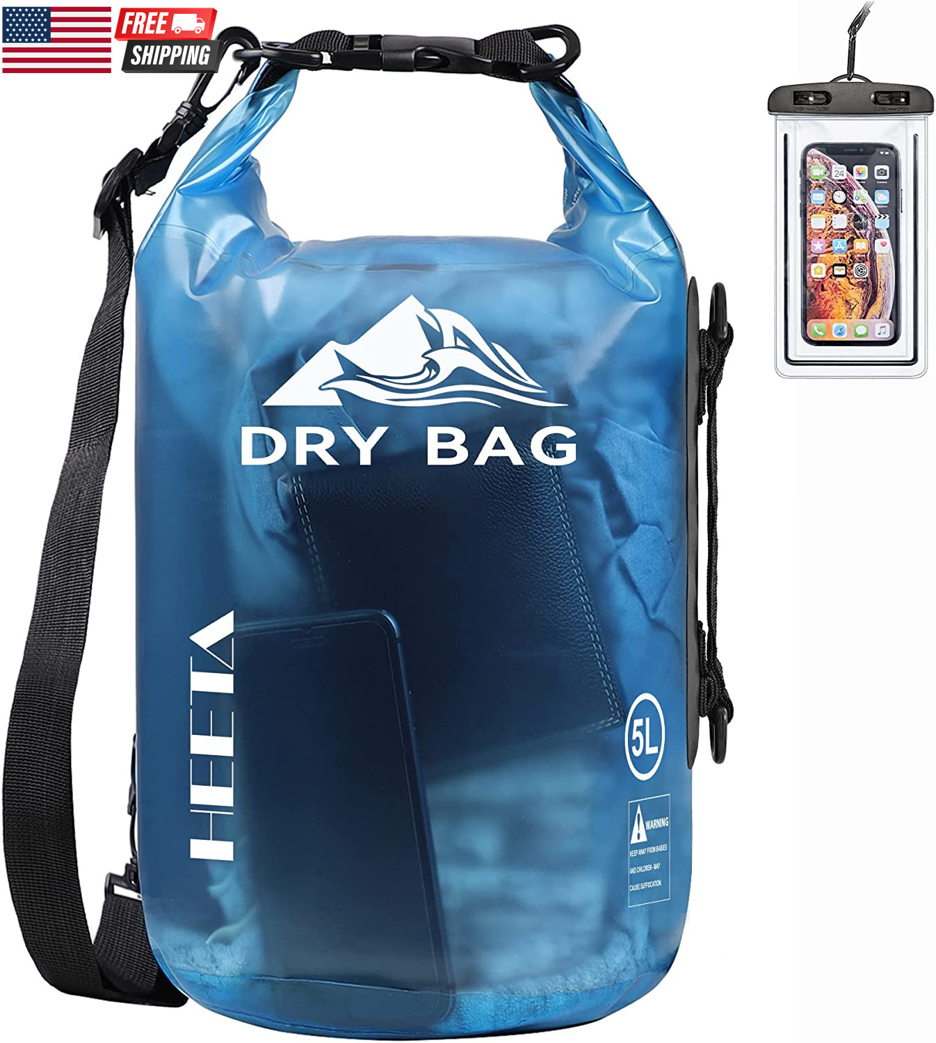 Dry Bag Waterproof for Women Men, 5L/10L/20L/30L/40L Roll Top Lightweight Dry St