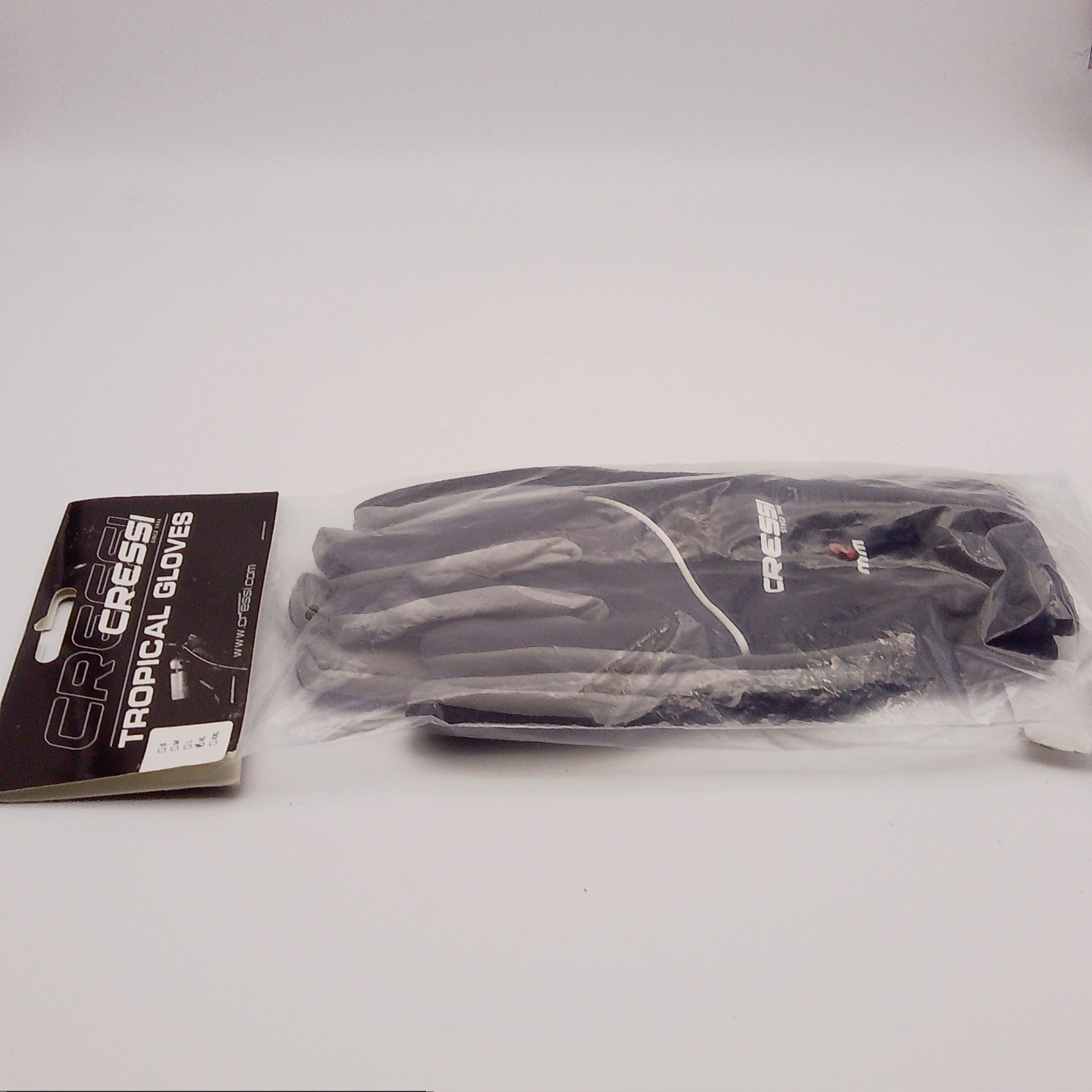 Cressi 2mm Tropical Scuba Dive Gloves, Size XL, Black & Grey
