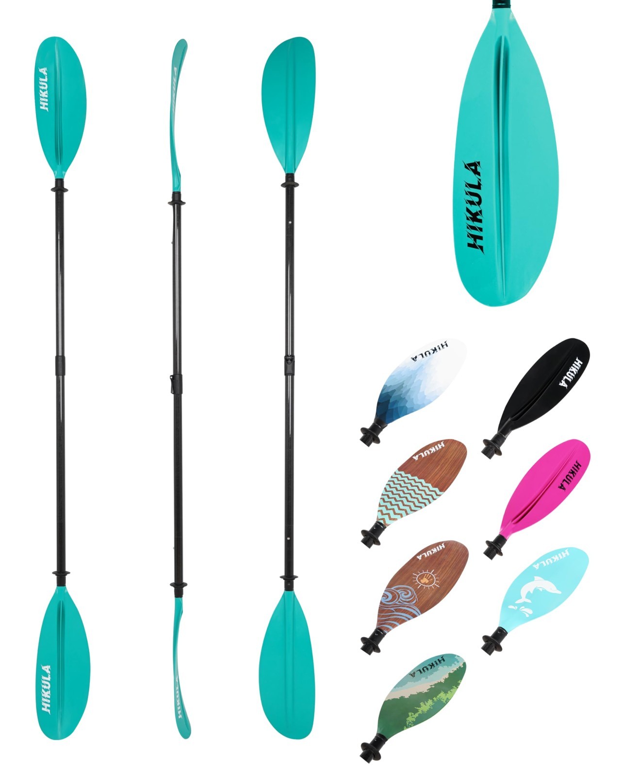 Adjustable Carbon Fiber Kayak Paddle, 4-Piece Oars with Reinforced Nylon Blade,