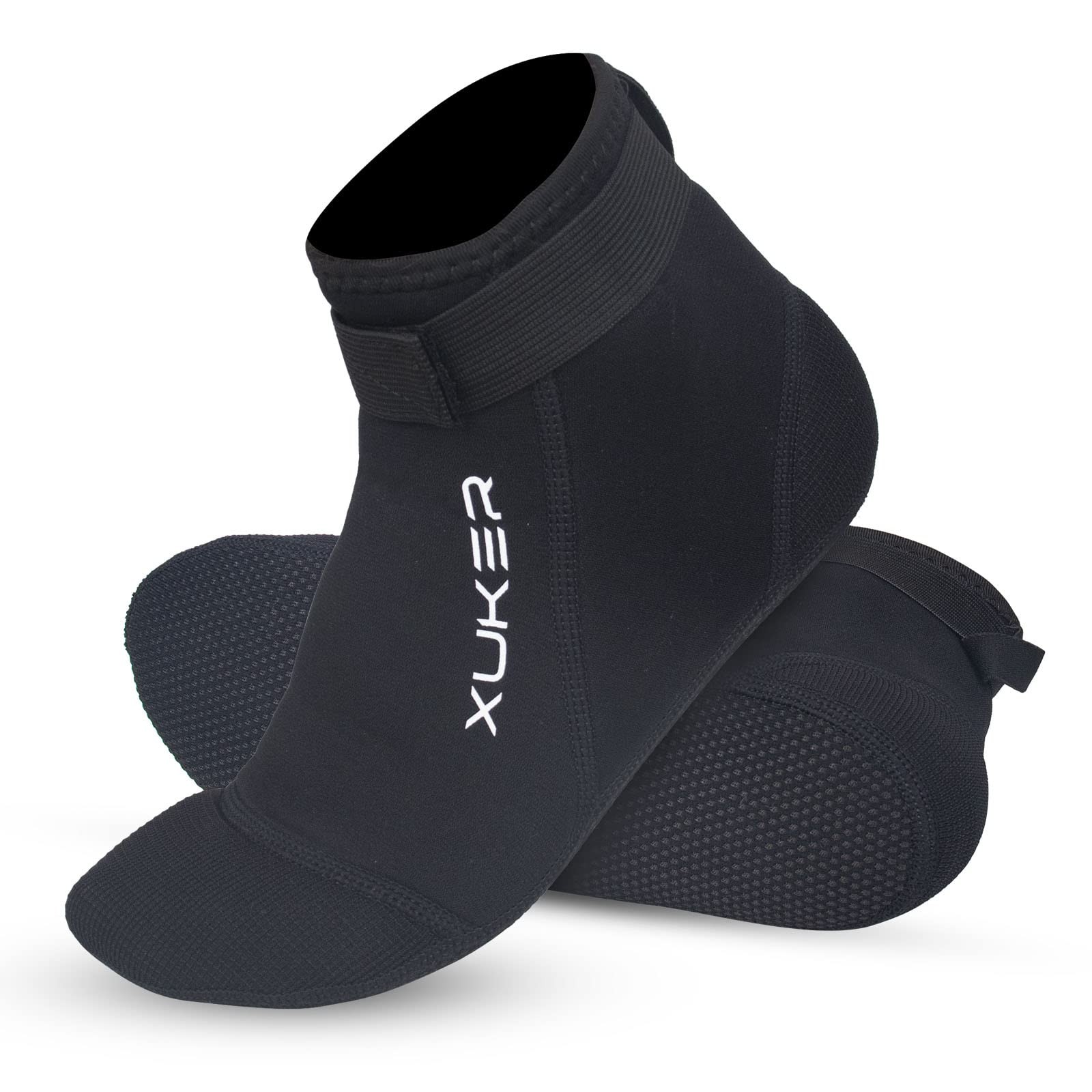 XUKER Neoprene Socks, 3mm Beach Volleyball Sand Soccer Water Medium, Black