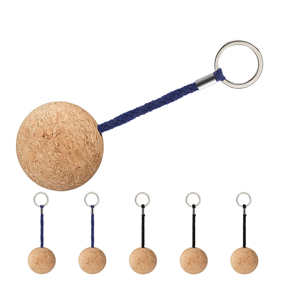 6Pcs Lightweight Cork Floating Key Rings for Water Sports Boating and Beach Use
