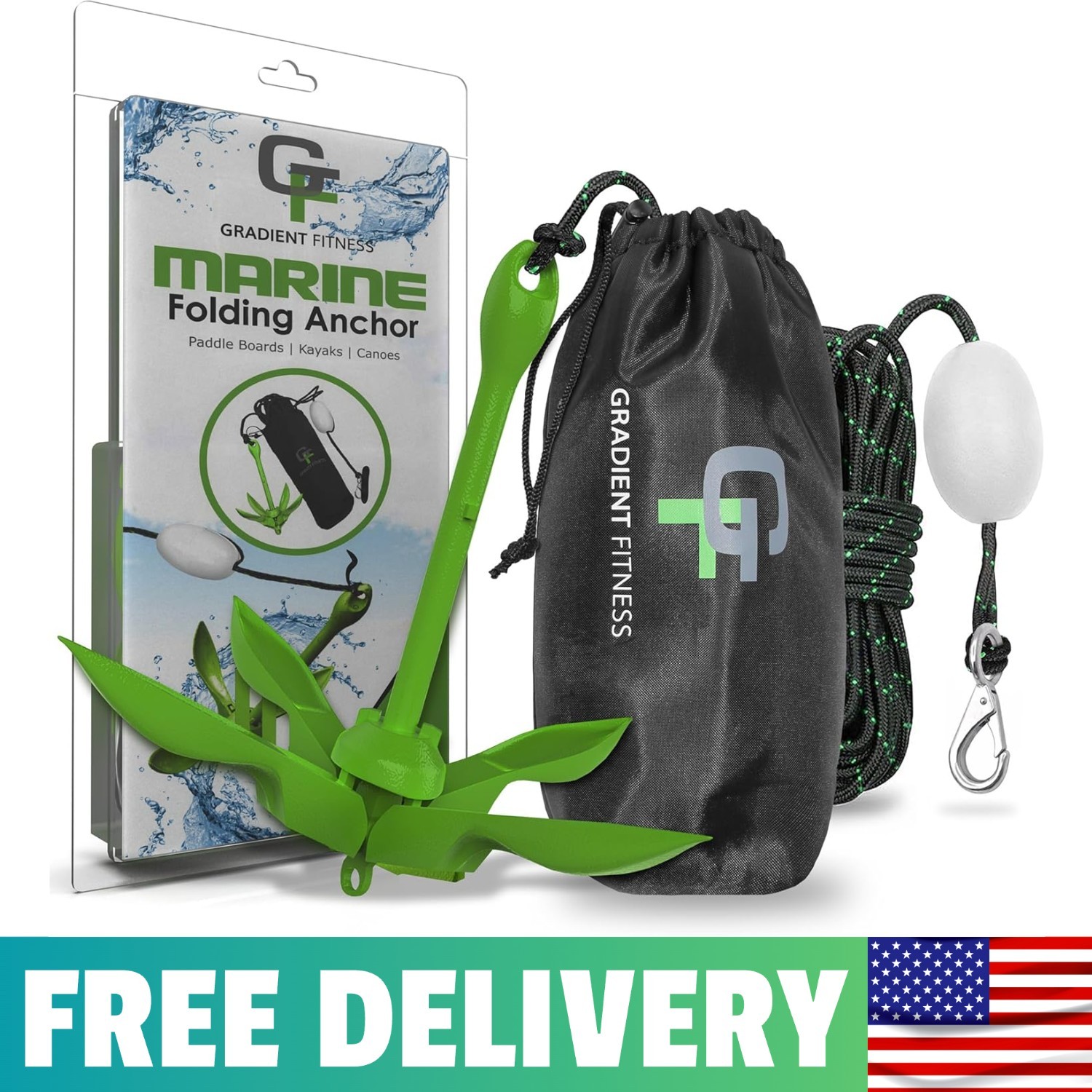 Kayak Anchor Kit | Paddle Board Accessories, Small Boat, SUP Jet Ski Accessories