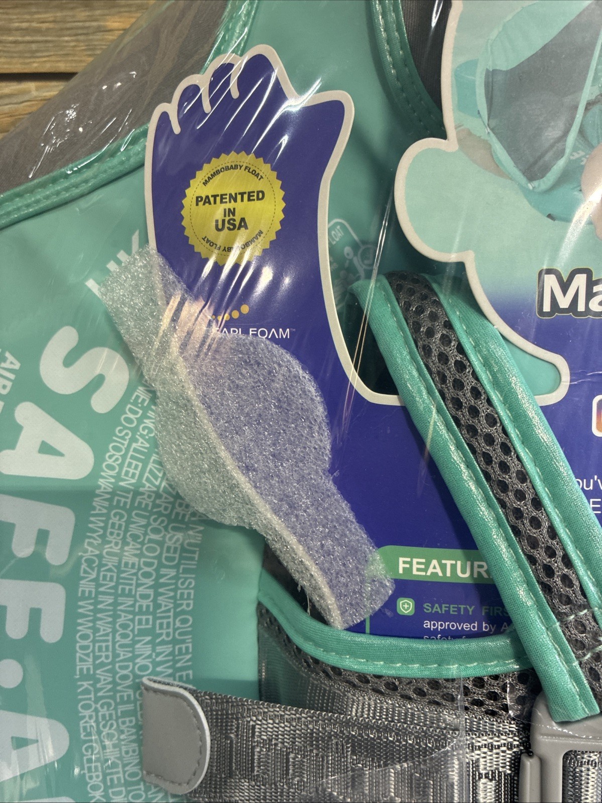 Mambobaby Floatation Baby Float Air Free for pools, safe air free, green.