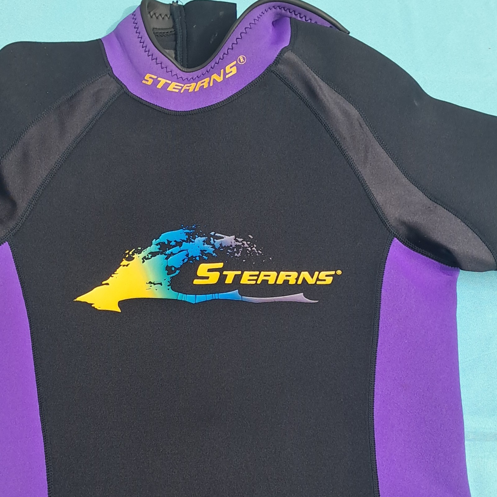 Stearns Woman’s Wetsuit Neoprene Shorty Black/Purple Size M Made in Thailand
