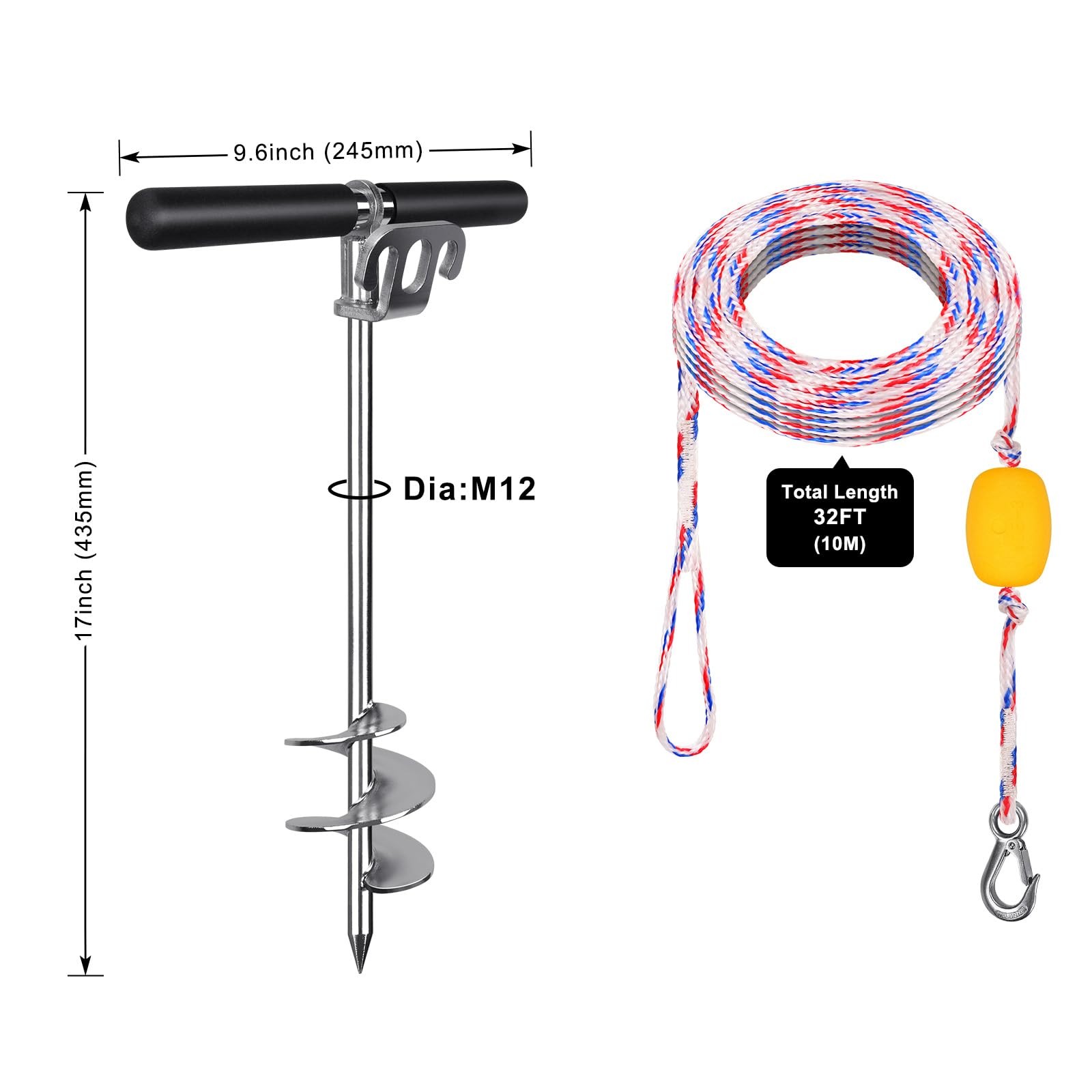36 Boat Sand Anchor HeavyDuty Stainless Steel Propeller 17 26 for Shallow Water
