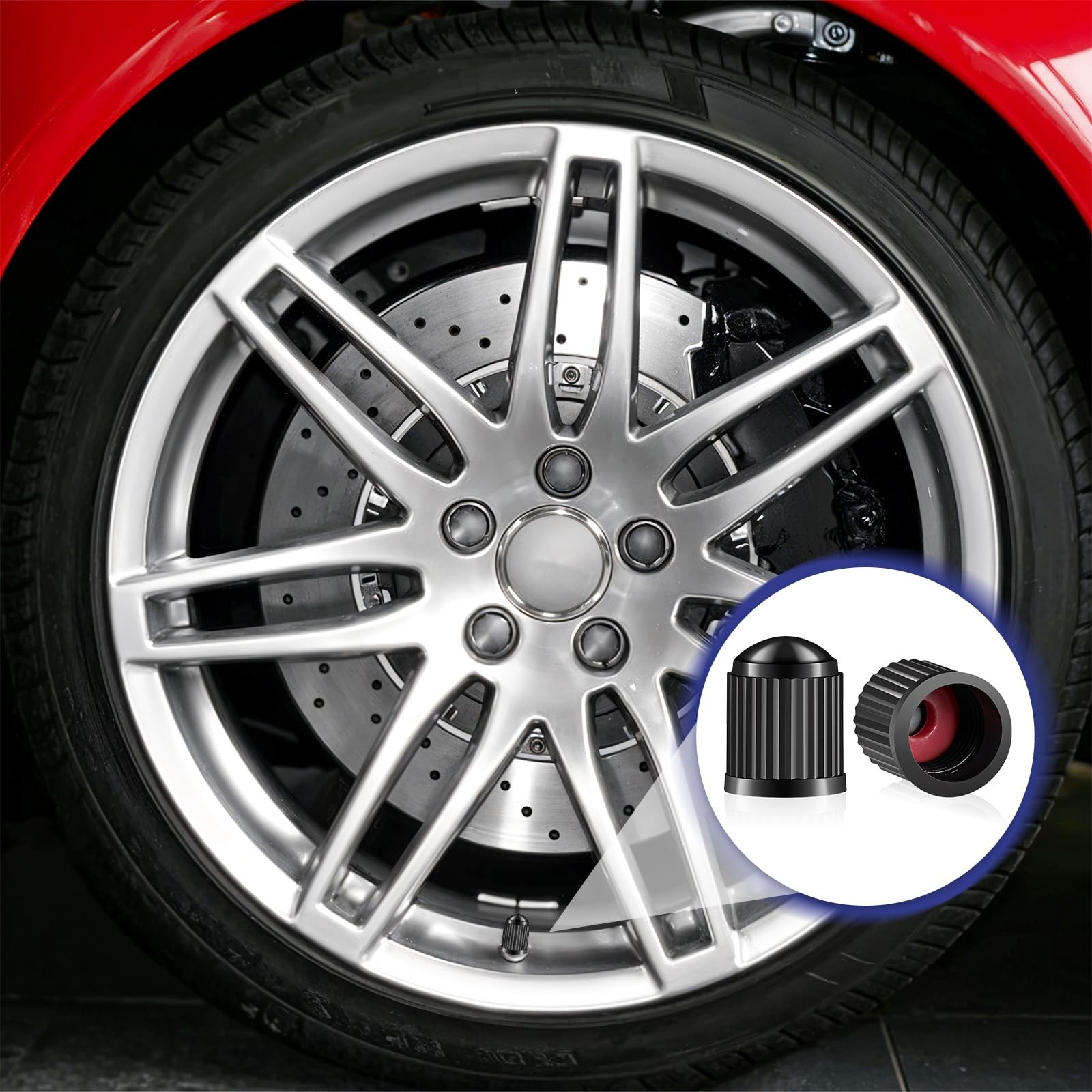 1000 Pack Valve Stem Caps Tire Valve Caps with O Rubber Ring Plastic Valve Ti…