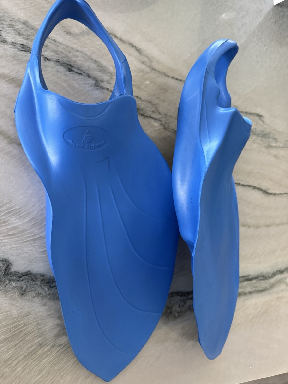 Aqua Sphere Alpha Fins Swim Fitness Training Fins EVA Foam Blue Large 10-11.5