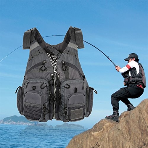 Fly Fishing Vest Fishing Safety Life Jacket for Swimming Sailing Boating Kaya…