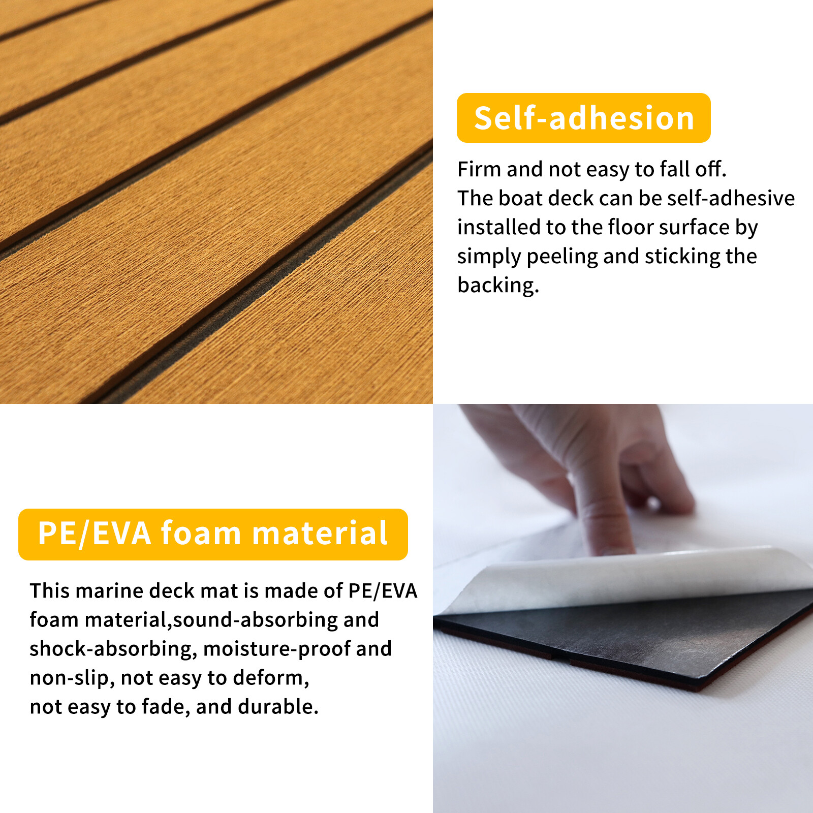 Marine Flooring Mat Yacht Boat Decking Self-Adhesive Pad EVA Foam Teak Sheet Mat