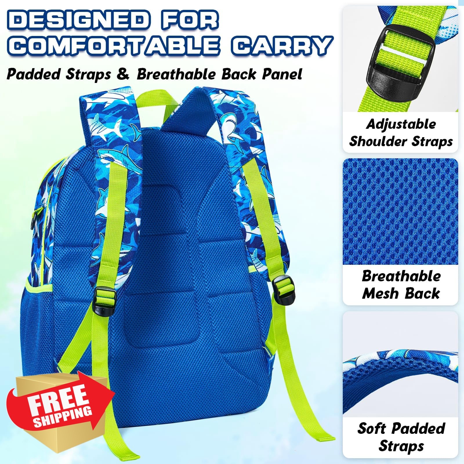 WAWSAM Swim Bag Shark A001