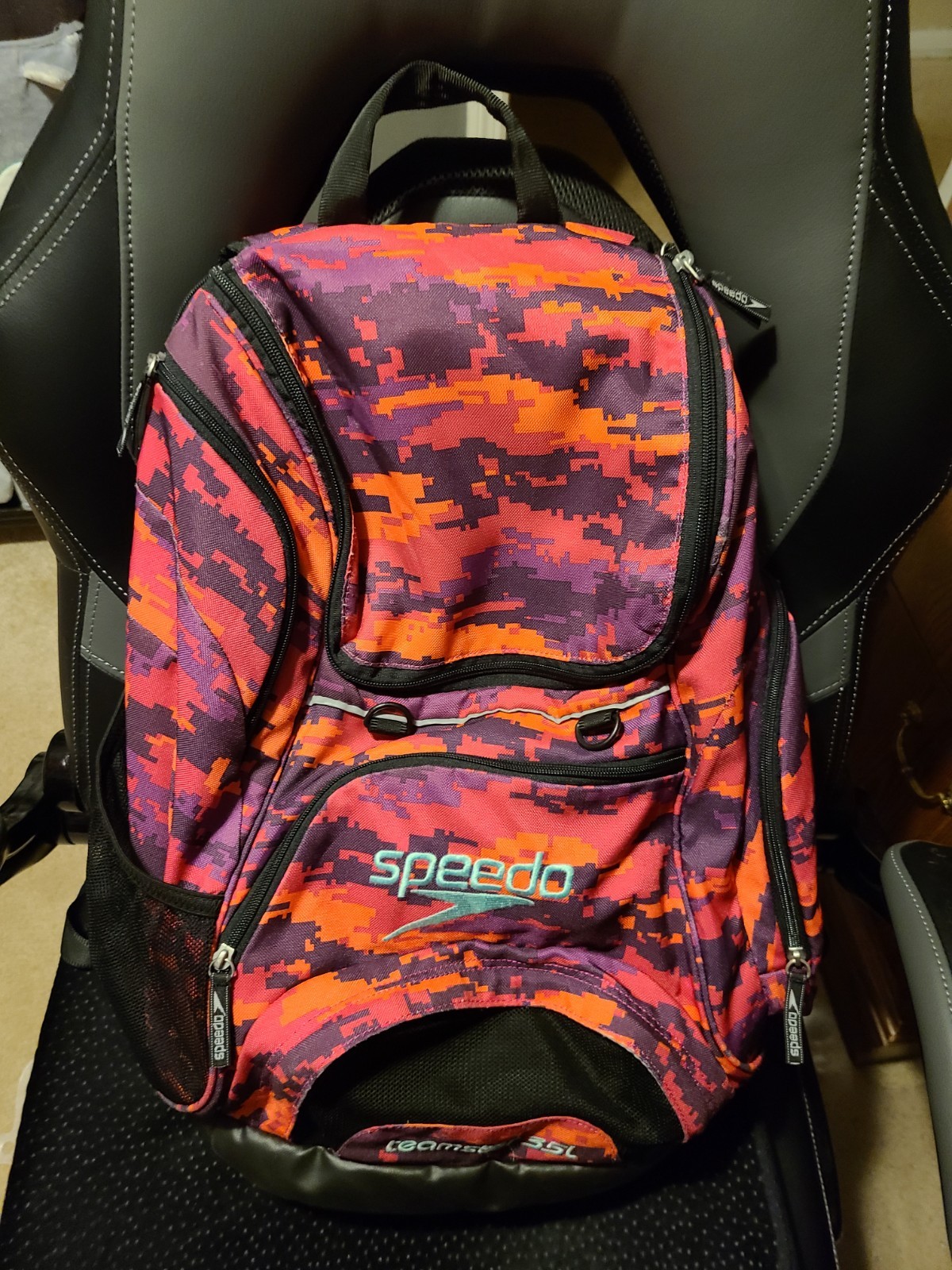 Speedo Swim Teamster Backpack With Baylor Swim Cap and Foam Seat Cushion