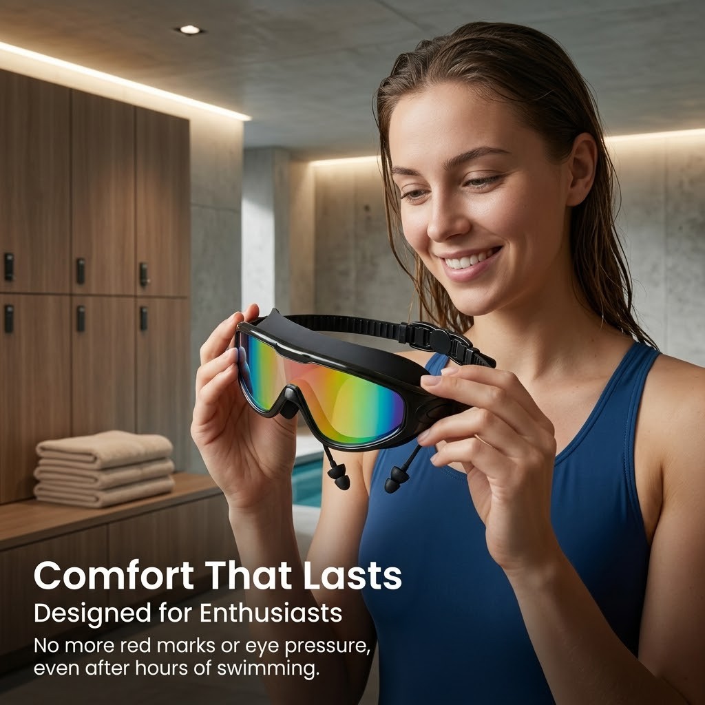 2 Pack Anti Fog Leak Proof Swim Goggles for Adults with Ear Plugs
