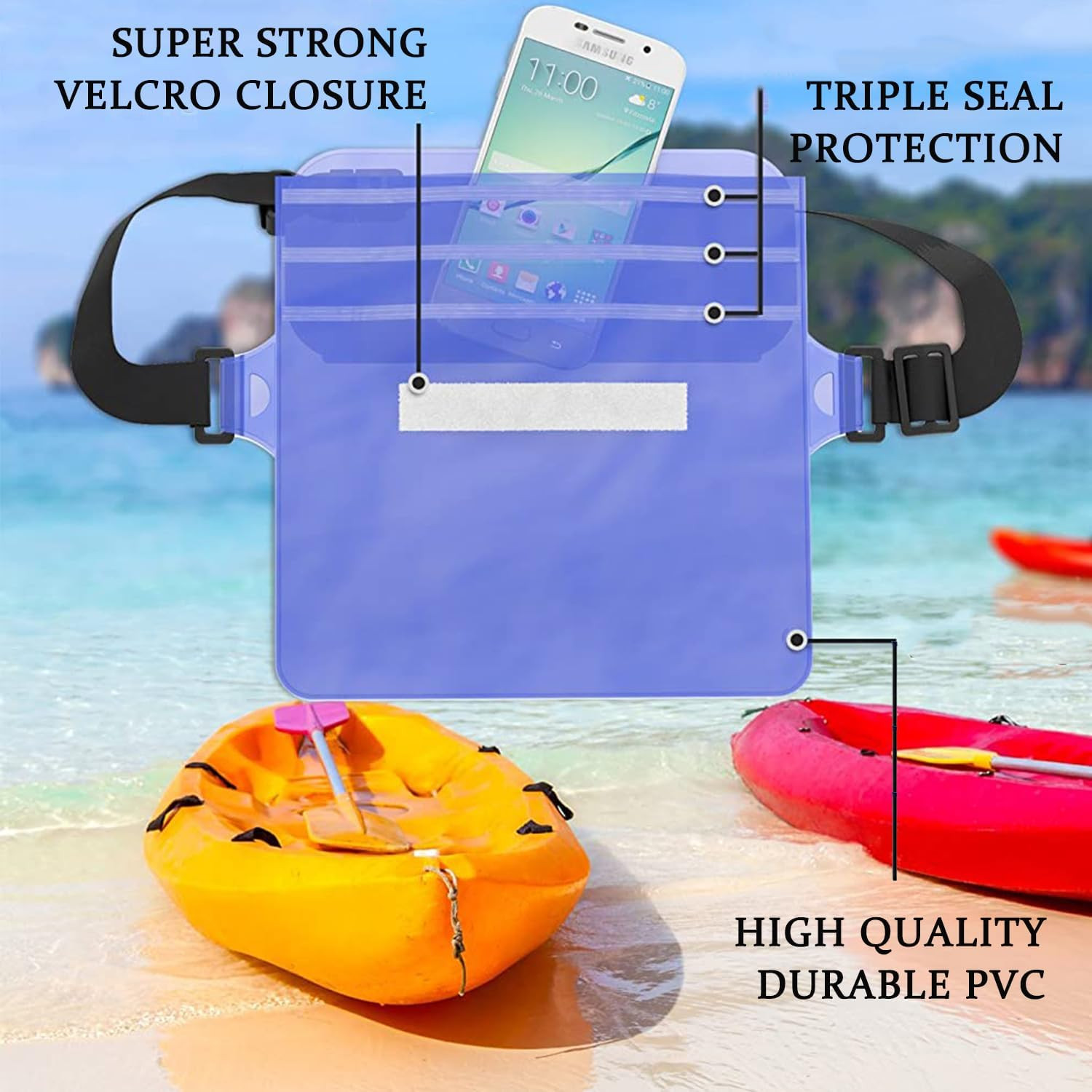 2-Pack Waterproof Pouch with Adjustable Waist Strap | Screen Touch Sensitive …