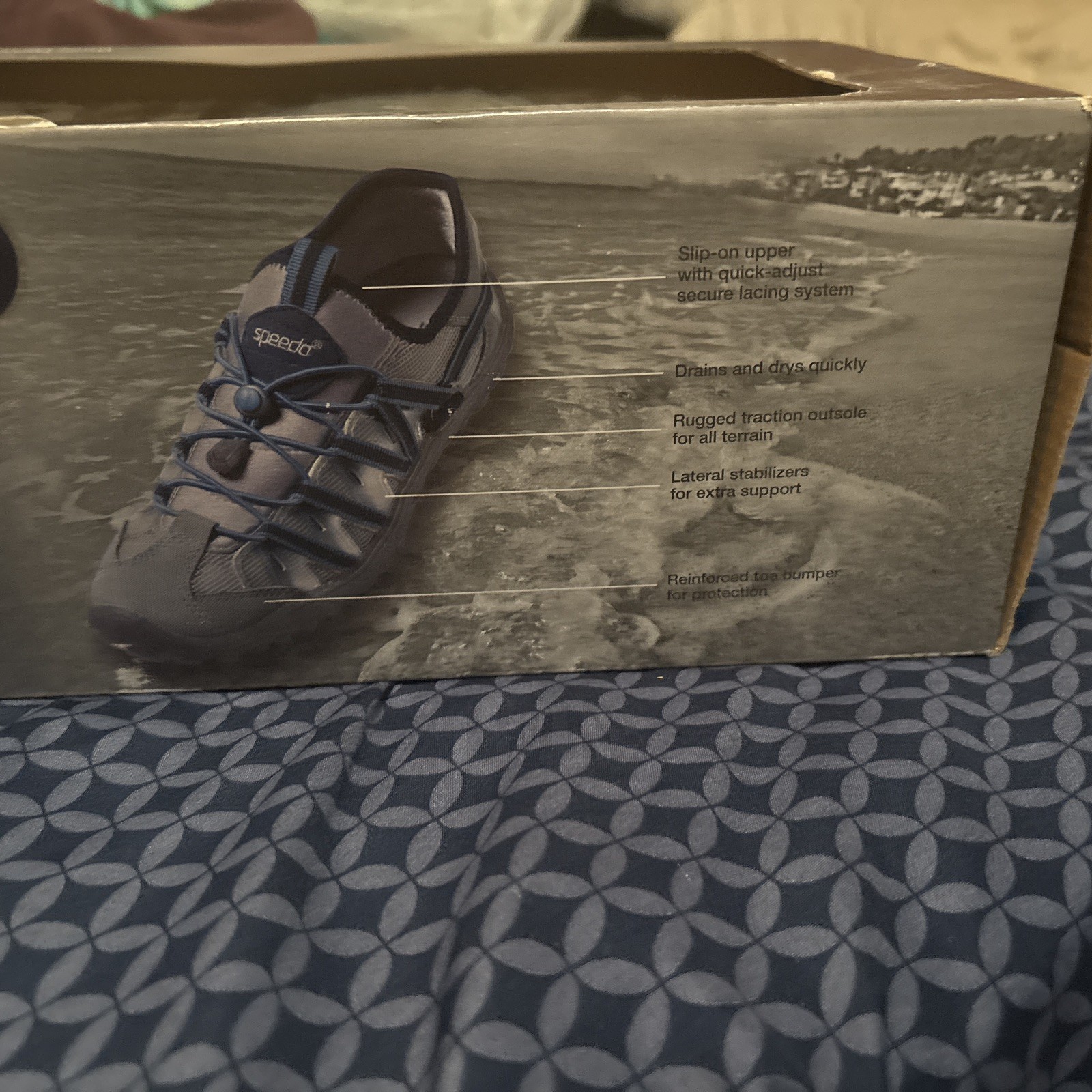 New Sz 9 Speedo Men’s AXP Water Shoes Blue & Gray