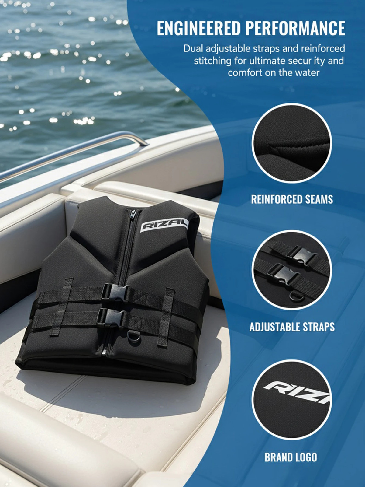 Adult Life Jacket Vest Kayak Wakeboard Ski Surf Water Sports Rescue Boat