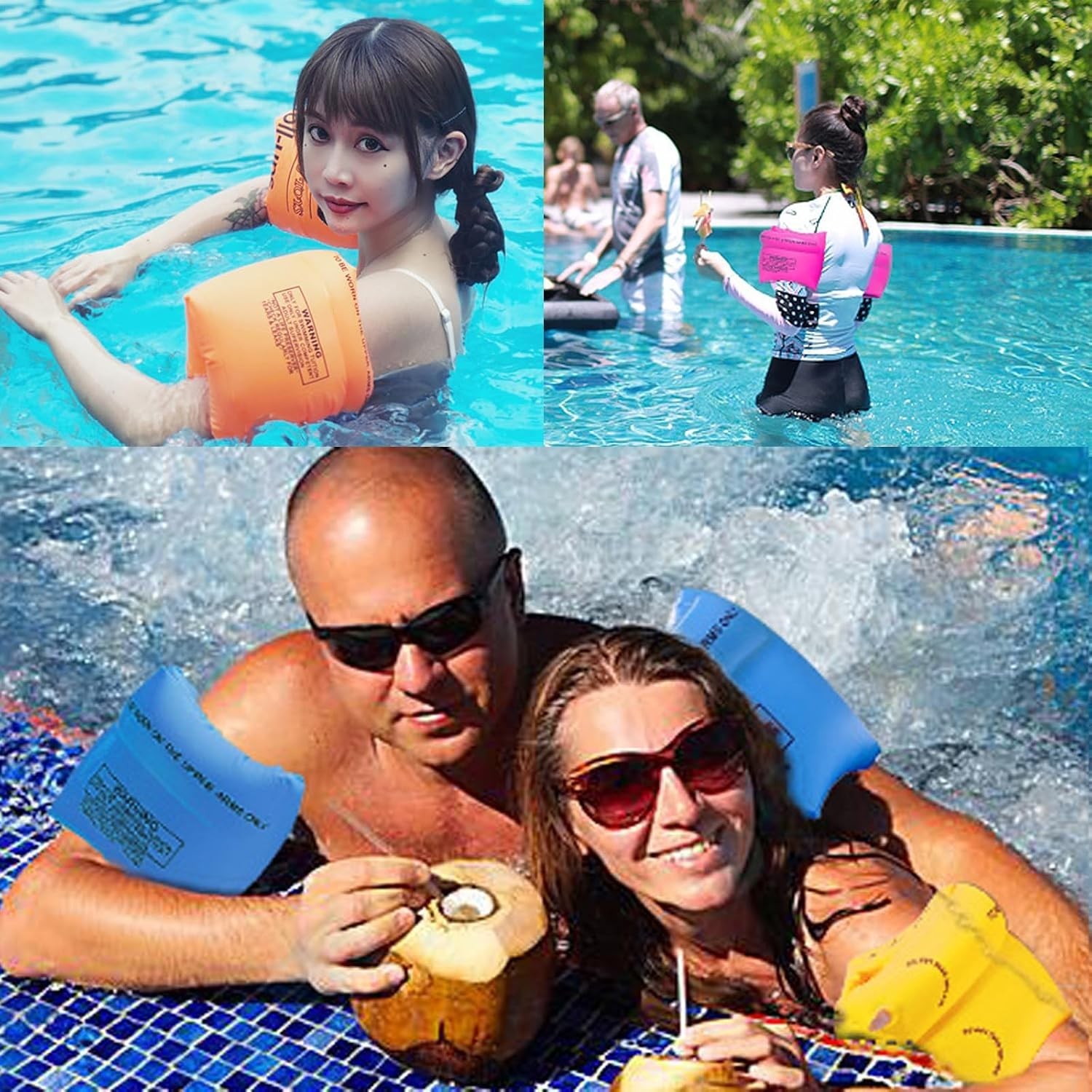 Inflatable Arm Floaties Swim Arm Bands Swimming Tube Floater for Adult Beach Wat