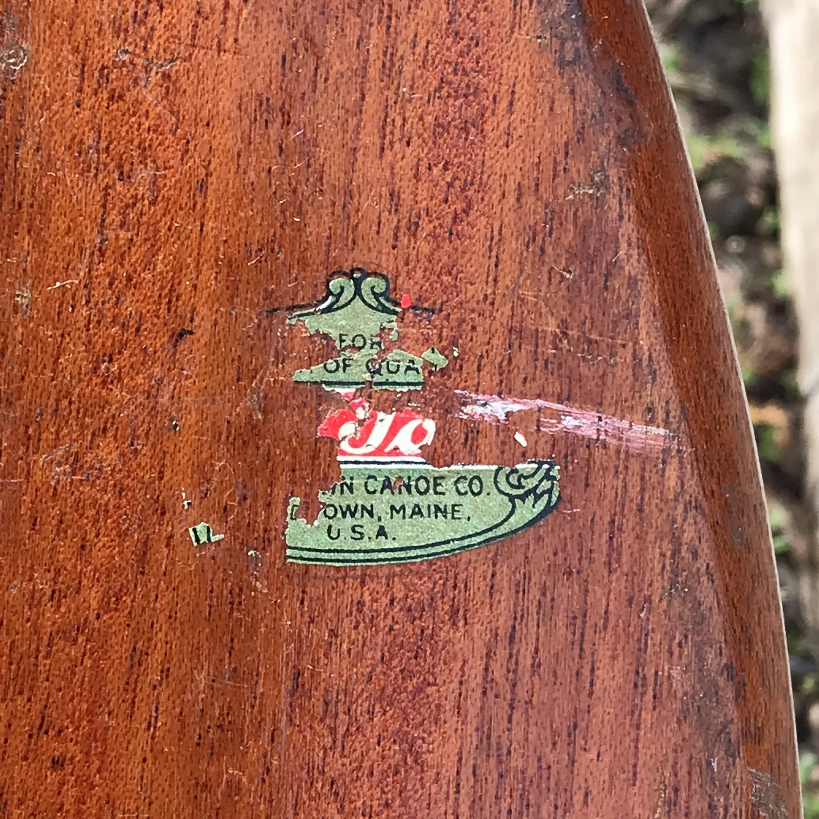 Vintage Old Town Canoe Sailboat Mahogany Wood Lee Boards Stabilizers Pair 9″x44″