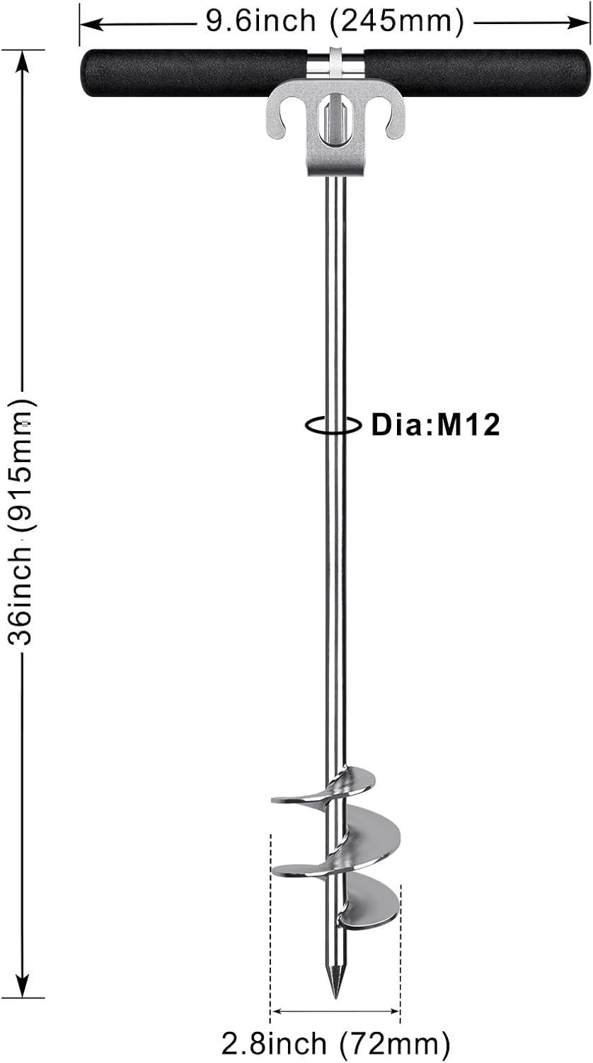 Sand Anchor for Boat, Stainless Steel Boat Beach Anchor, Screw in Sandbar 36″