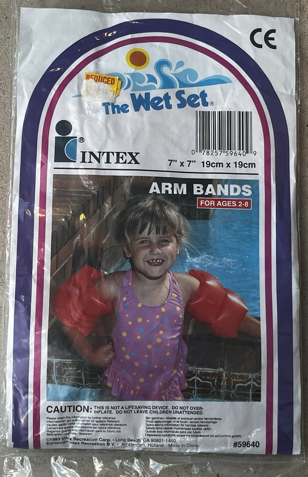Vintage Intex The Wet Set Inflatable Arm Bands NEW 1983 Floaties #59640 Orange