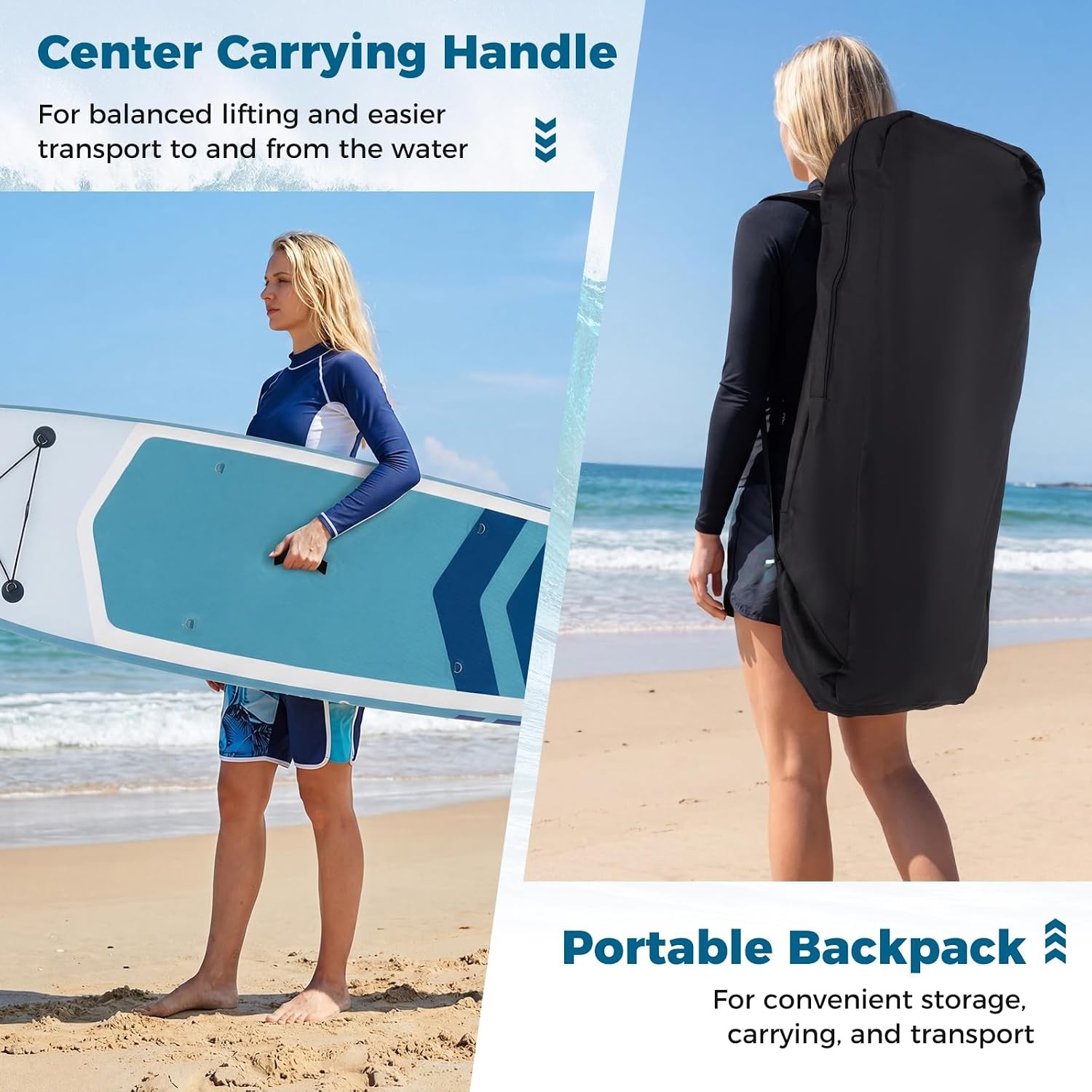 11FT Inflatable Paddle Board W/ SUP Accessories Stand Up Paddle Board
