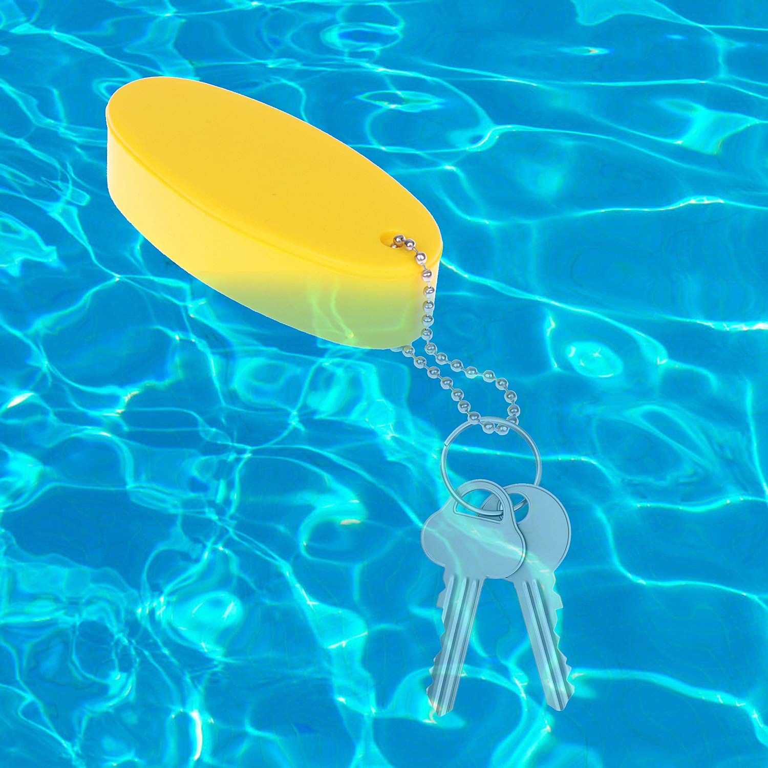 LOCOLO 8Pcs Oval Foam Floating Keychain, 4 Colors – Red, Green, Yellow, Orange –