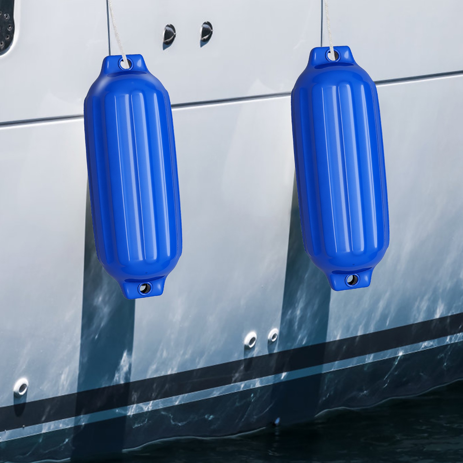 Pack of 4 23″ Boat Fenders Marine Bumper Hand Inflatable Blue